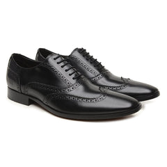 Sapato Social Brogue Boss Preto em Couro