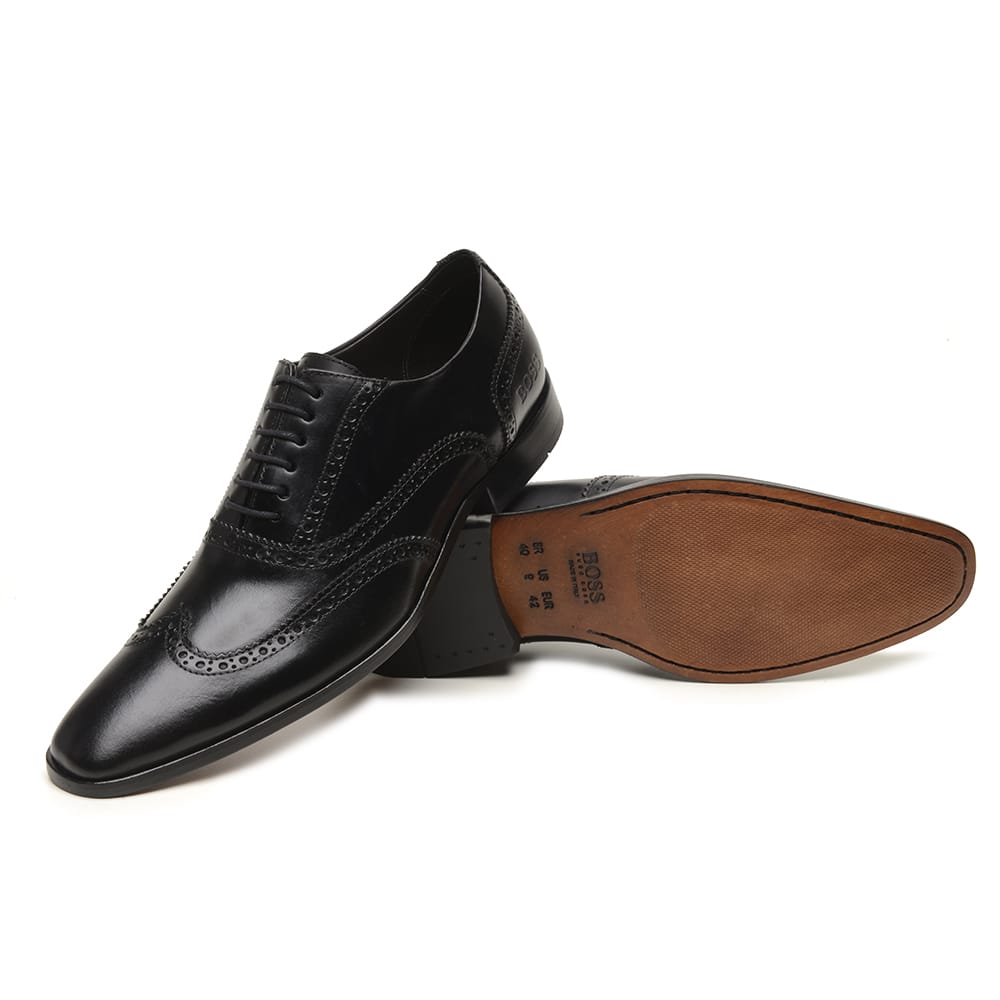 Sapato Social Brogue Boss Preto em Couro