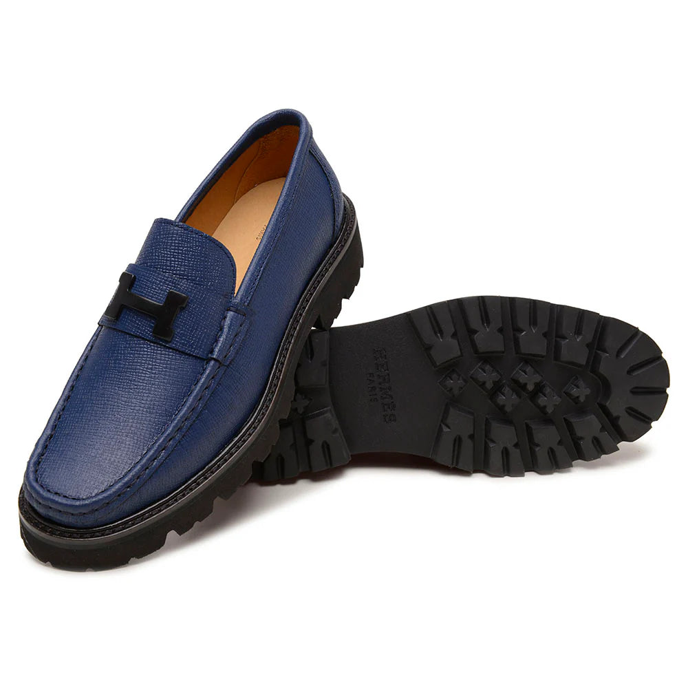 Mocassim Hermès Grégoire Azul Marinho Lançamento