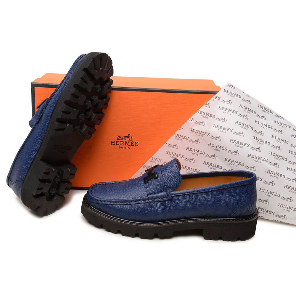 Mocassim Hermès Grégoire Azul Marinho Lançamento
