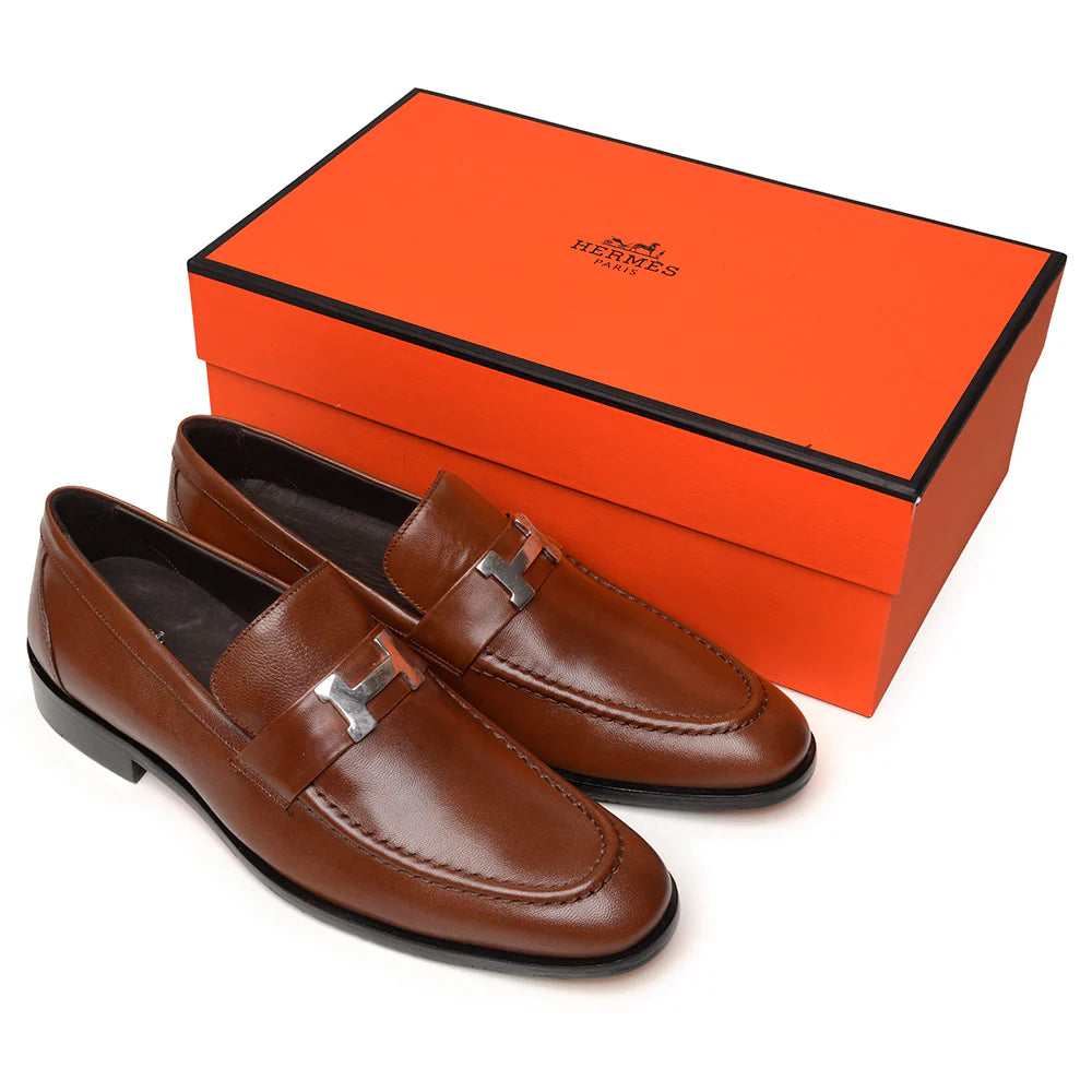 Mocassim Hermès Paris Caramelo